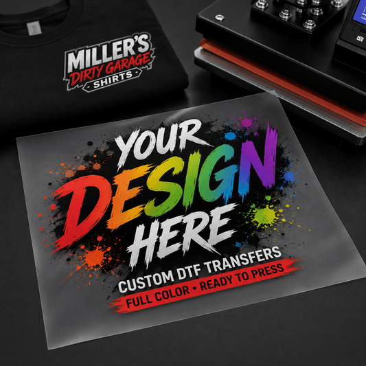 Custom transfers - Millers Dirty Garage Shirts