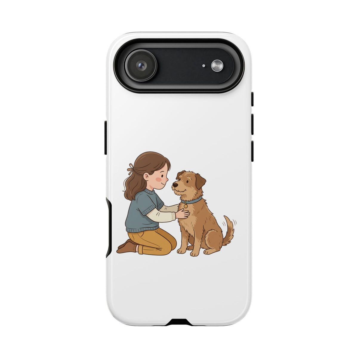 Phone Case — Girl & Dog Illustration Protective Cover - Millers Dirty Garage Shirts